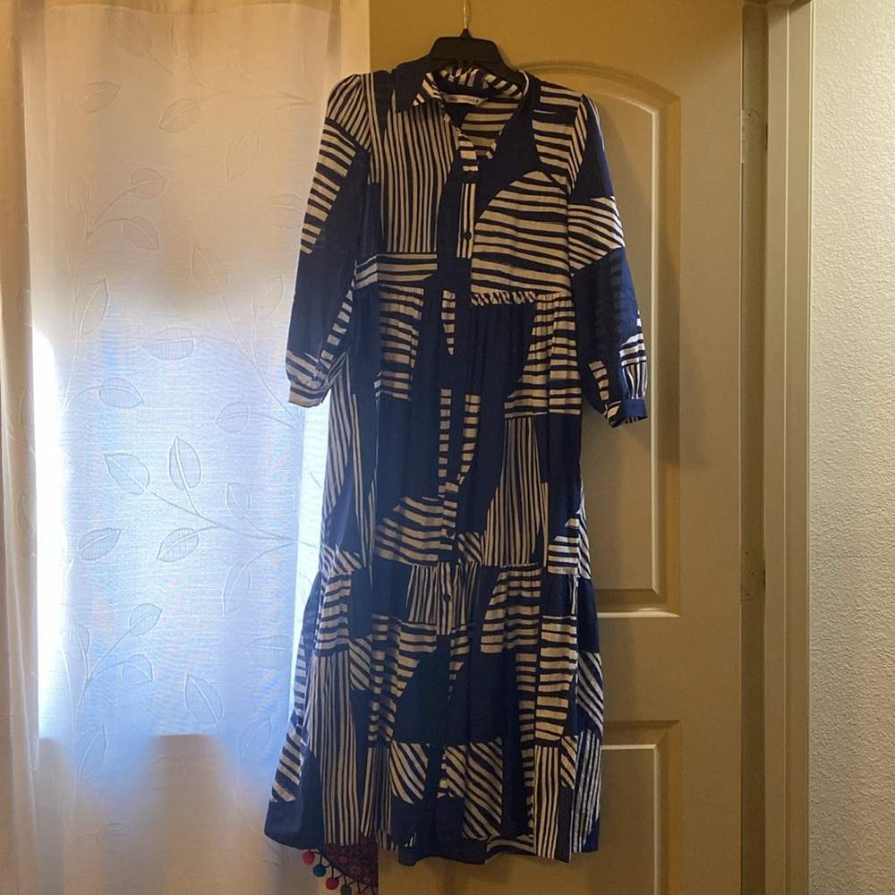 Zara geometric maxi dress